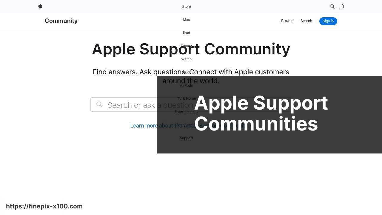 https://discussions.apple.com/welcome screenshot