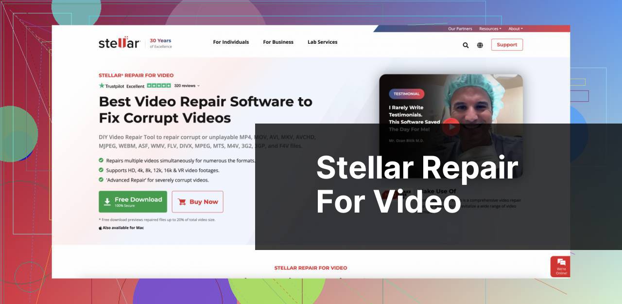 https://stellarinfo.com/video-repair-software.php screenshot