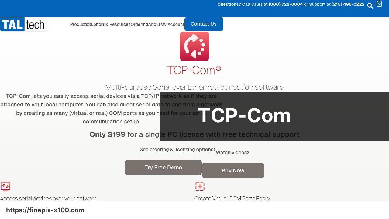 https://www.taltech.com/tcpcom screenshot